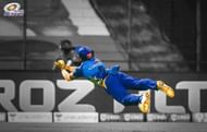 Anukul Roy taking a blinder for the Mumbai Indians in IPL 2020 (Image Credits: Anukul Roy's Instagram)